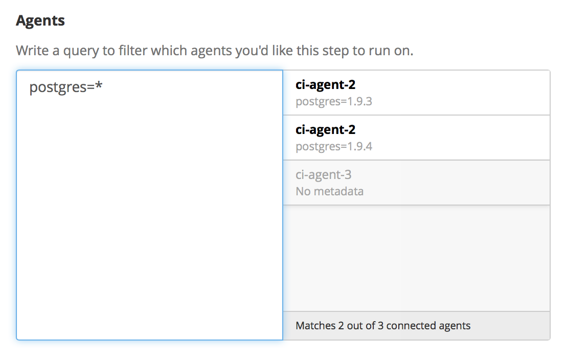 Agent Selector showing a single match